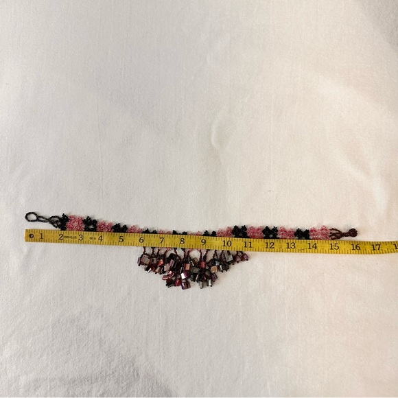 Vintage Necklace Purple Black Multicolor Shell Bali Beaded Choker Handmade Boho - Picture 8 of 8